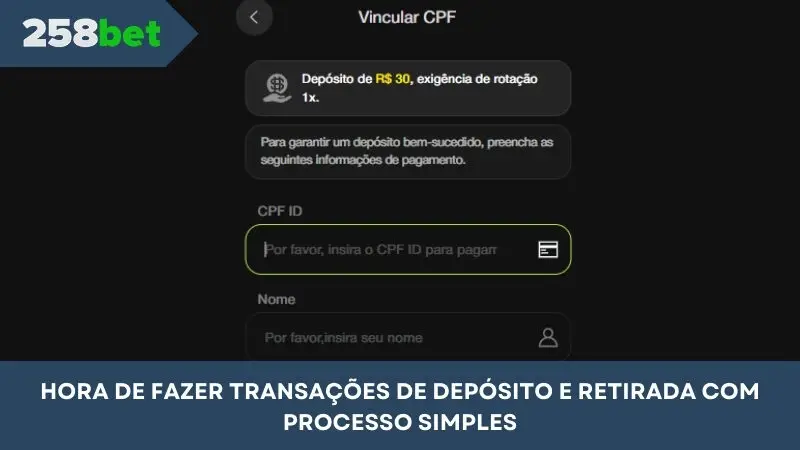 É hora de realizar transações de depósito e saque com um processo simples